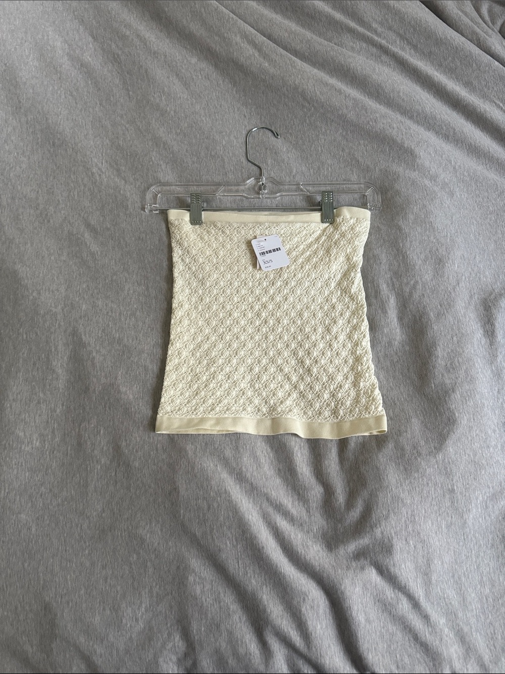 Free People Cream Textured Knit Mini Skirt